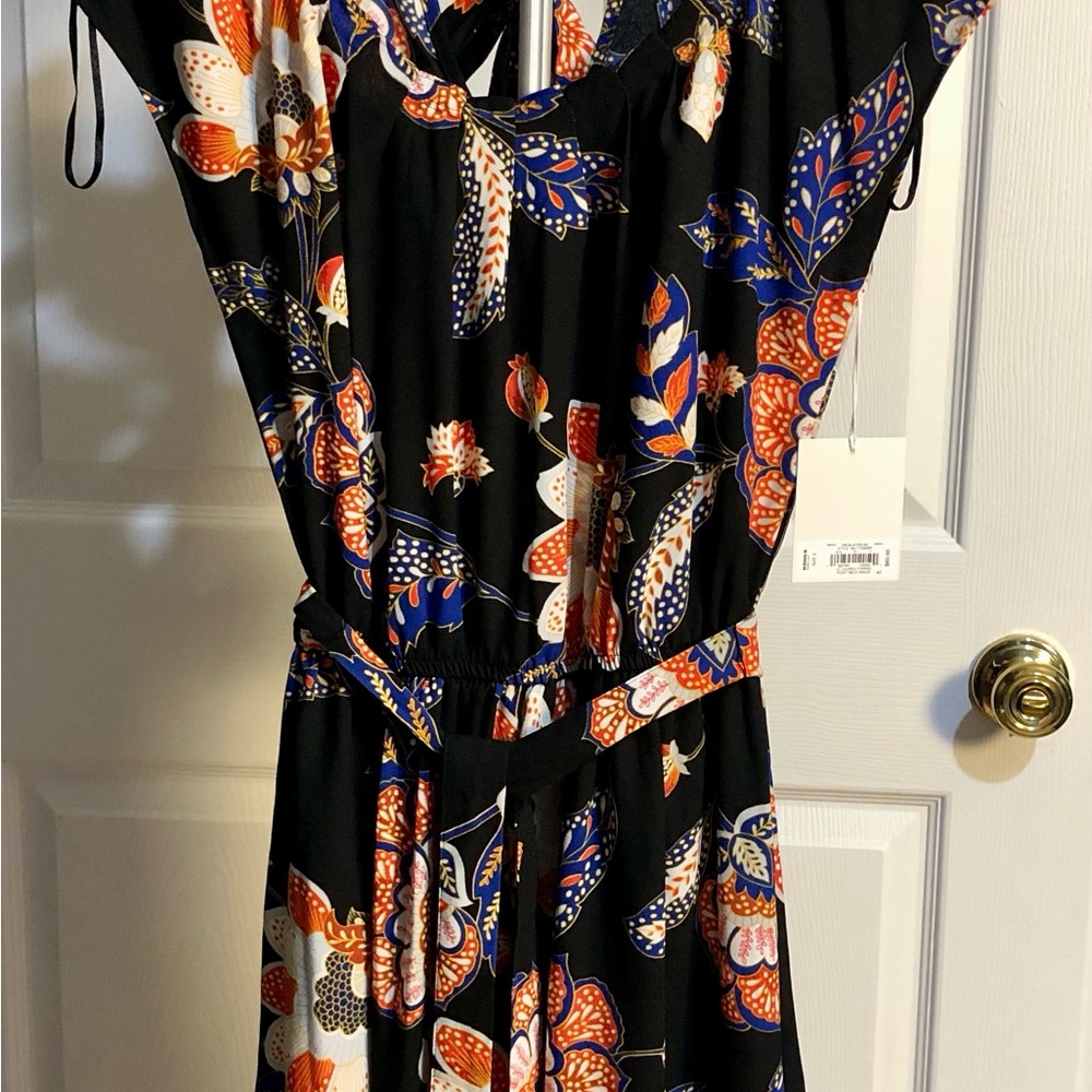 LC Lauren Conrad Black Mini Dress with Floral Design  S Size